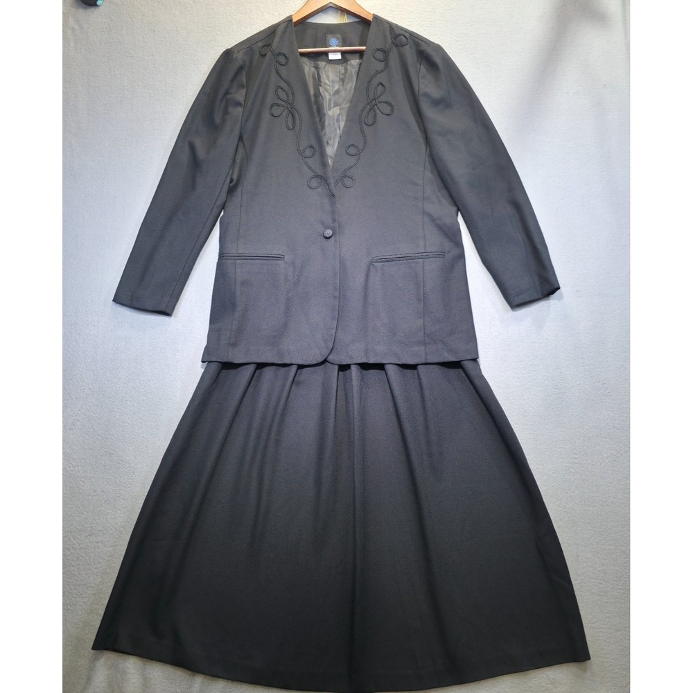 Vintage Panther Women's Black‎ Maxi Skirt Suit Size 12 Made in USA